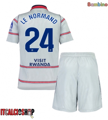 Atletico Madrid Robin Le Normand #24 Terza Maglia Bambino 2026-27 Manica Corta (+ Pantaloni corti)